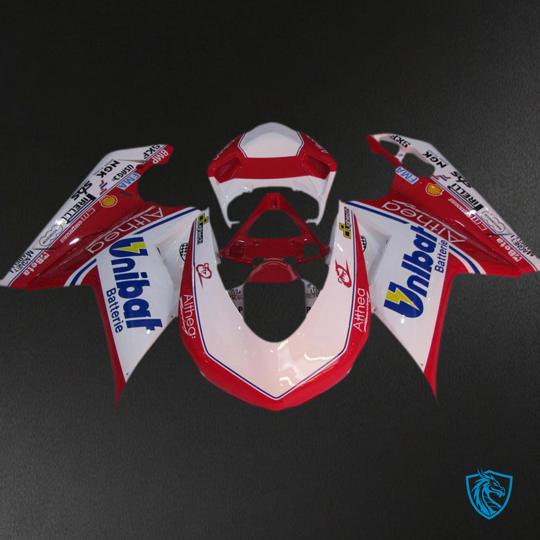 Ducati 1098 1198 848 (2007-2011) Fairing Kit - Red & White Style - ABS Bodywork