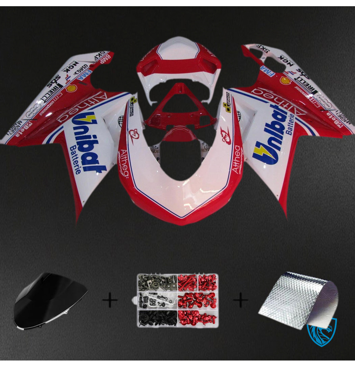 Ducati 1098 1198 848 (2007-2011) Fairing Kit - Red & White Style - ABS Bodywork