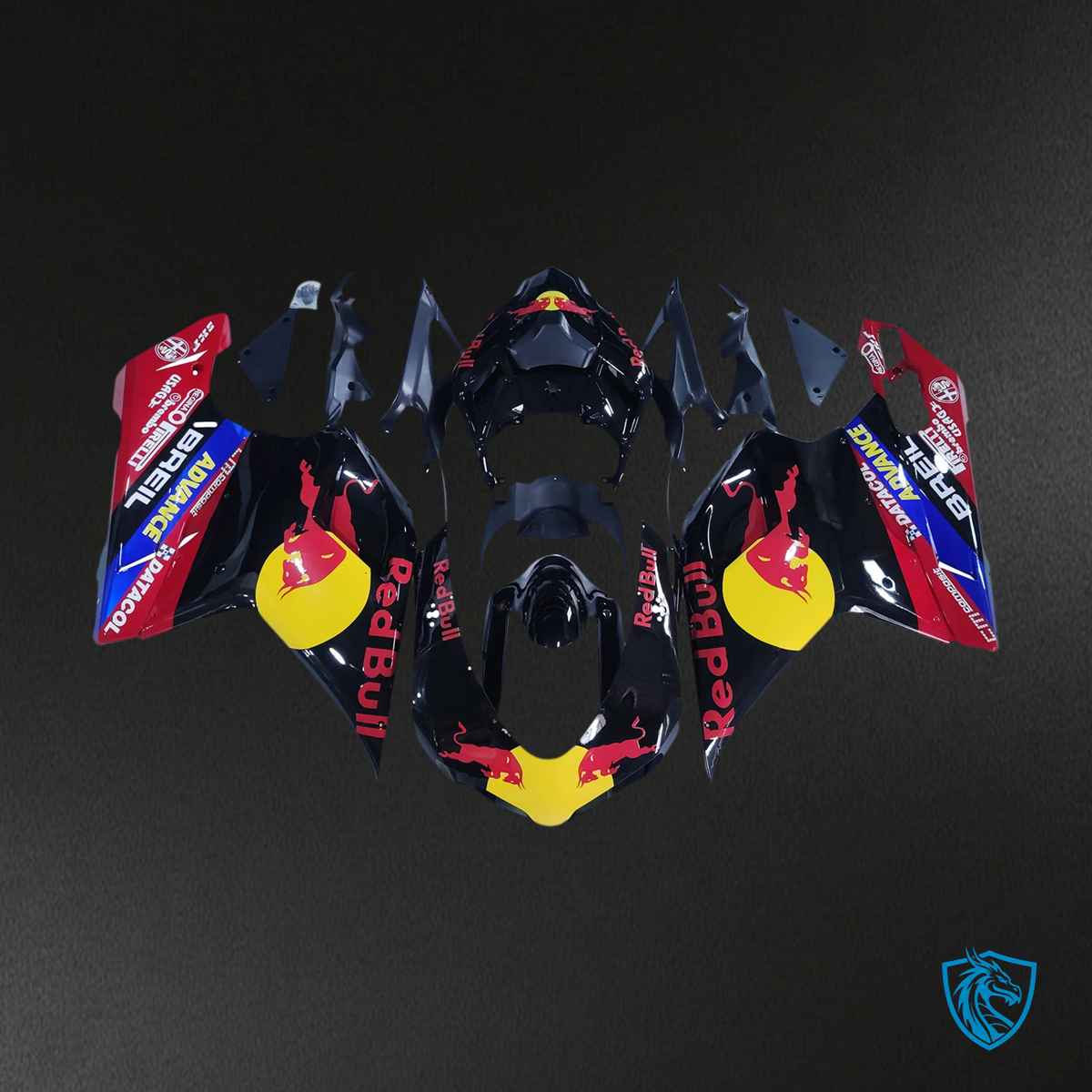 Ducati 1098 1198 848 (2007-2011) - Fairing Kit - Gloss Black Bull - ABS Bodywork