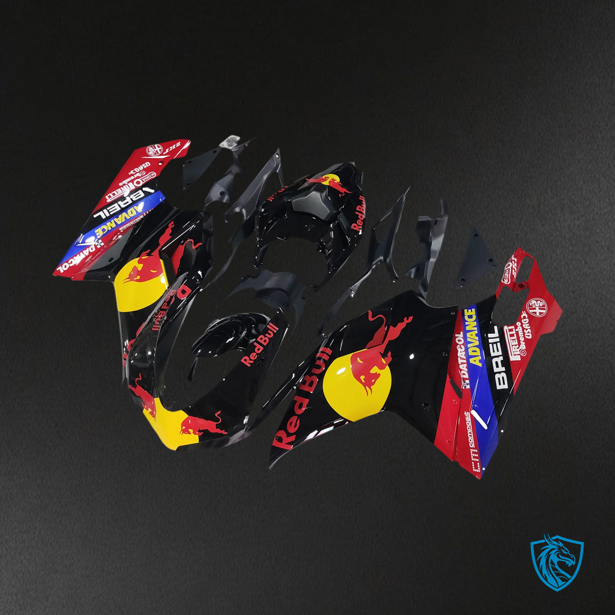 Ducati 1098 1198 848 (2007-2011) - Fairing Kit - Gloss Black Bull - ABS Bodywork