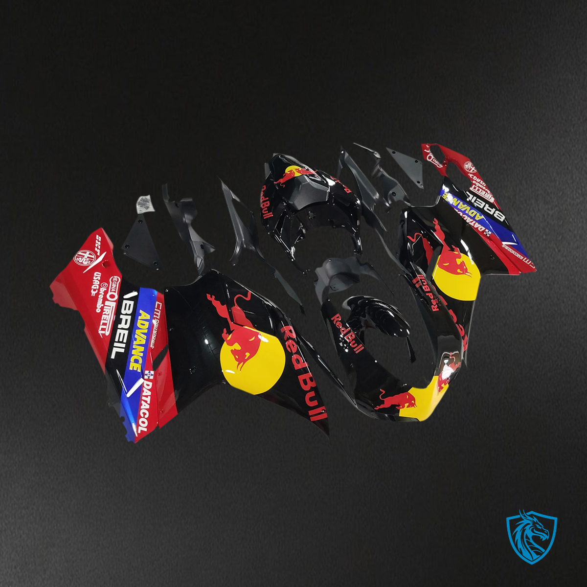 Ducati 1098 1198 848 (2007-2011) - Fairing Kit - Gloss Black Bull - ABS Bodywork
