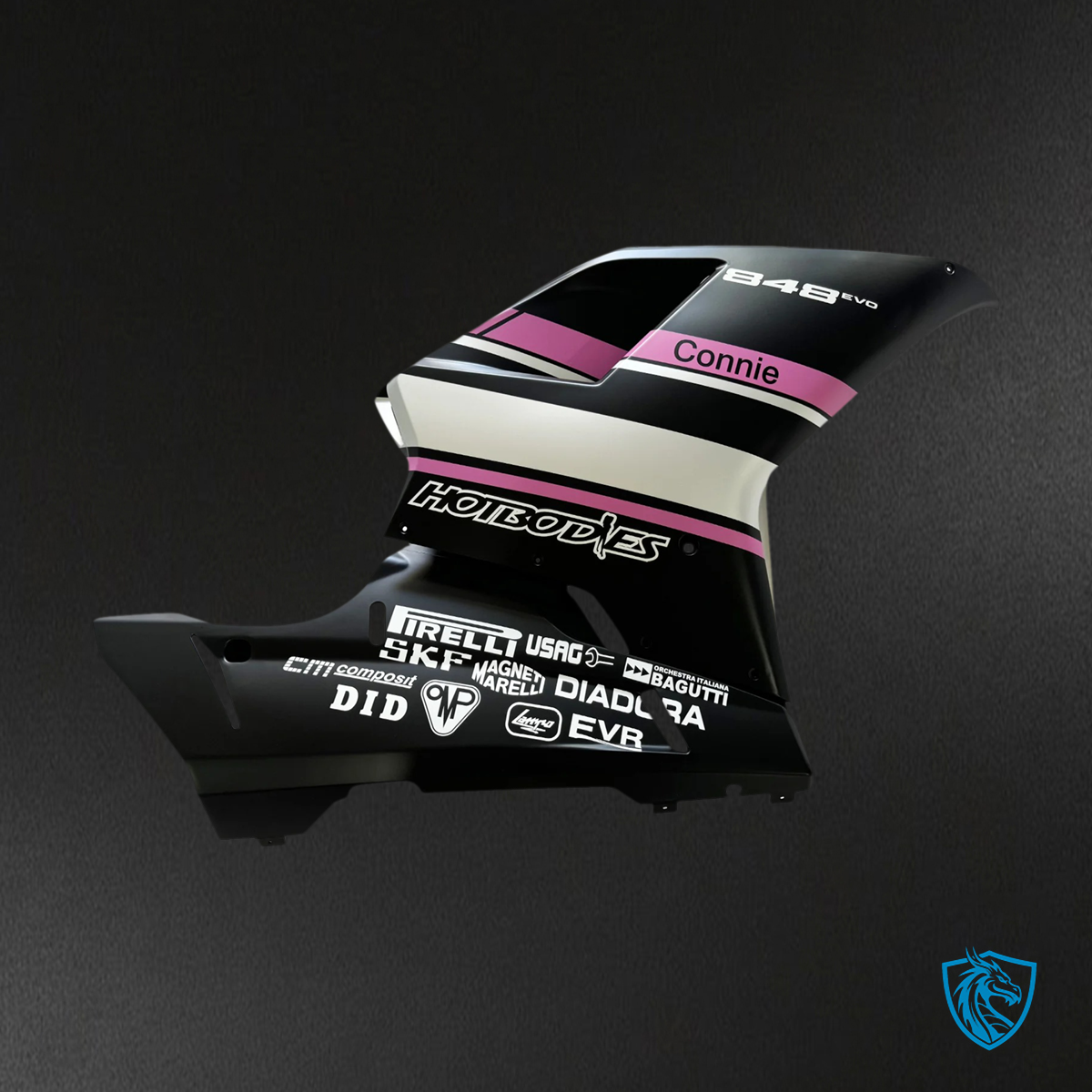 Ducati 1098 1198 848 (2007–2011) - Fairing Kit - Black & Pink - ABS Bodywork