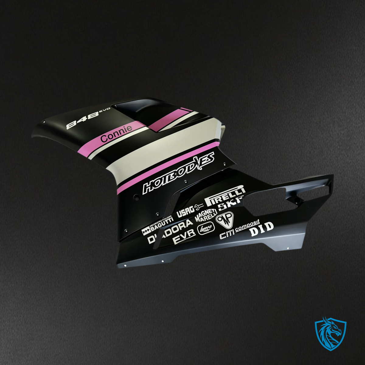 Ducati 1098 1198 848 (2007–2011) - Fairing Kit - Black & Pink - ABS Bodywork