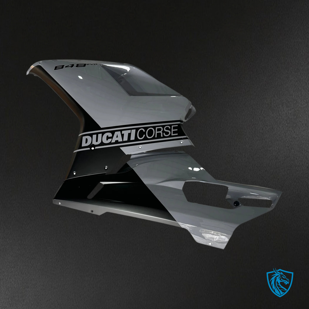Ducati 1098 1198 848 (2007–2011) - Fairing Kit - Glossy Grey & Black - ABS Bodywork