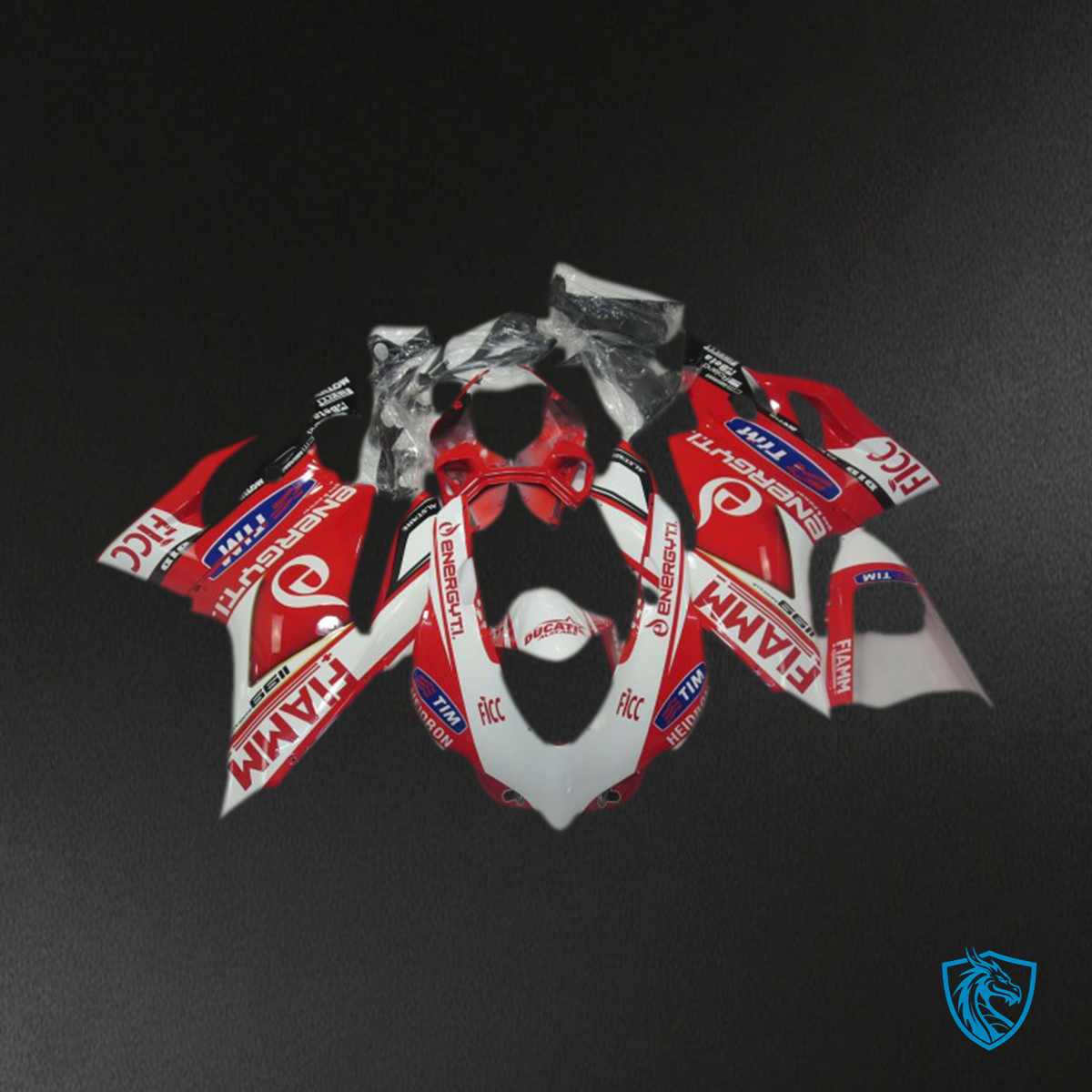 Ducati 1199 (2011-2014) Red & White Fiamm - MERGEment Motorcycle Fairings Kit