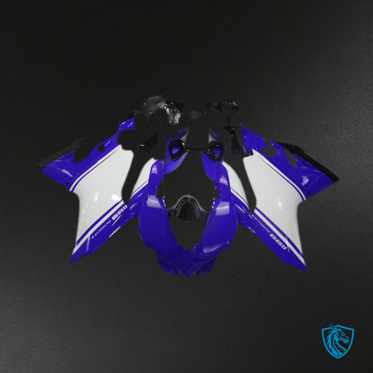 Ducati 1199 (2011-2014) Glossy Blue, White & Black - MERGEment Motorcycle Fairings Kit
