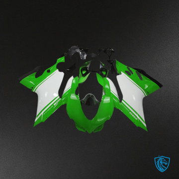 Ducati 1199 (2011-2014) Glossy Green, White & Black Motorcycle Fairings Kit | ABS Bodywork