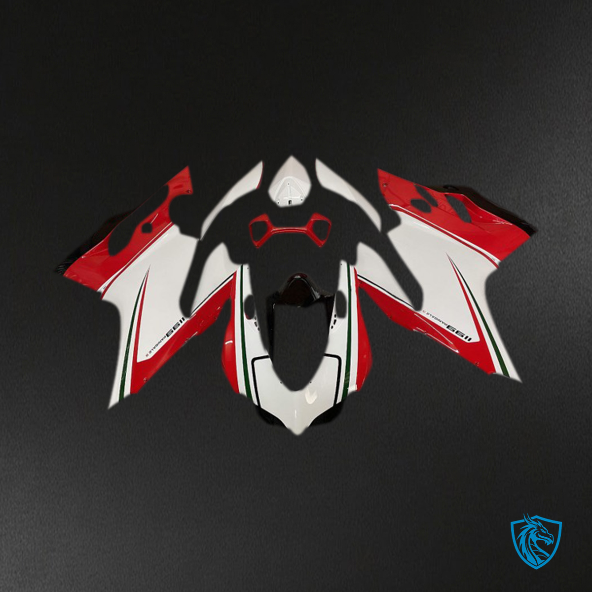 Ducati 1199 (2011-2014) Red & White Tricolor Motorcycle Fairings Kit | ABS Bodywork