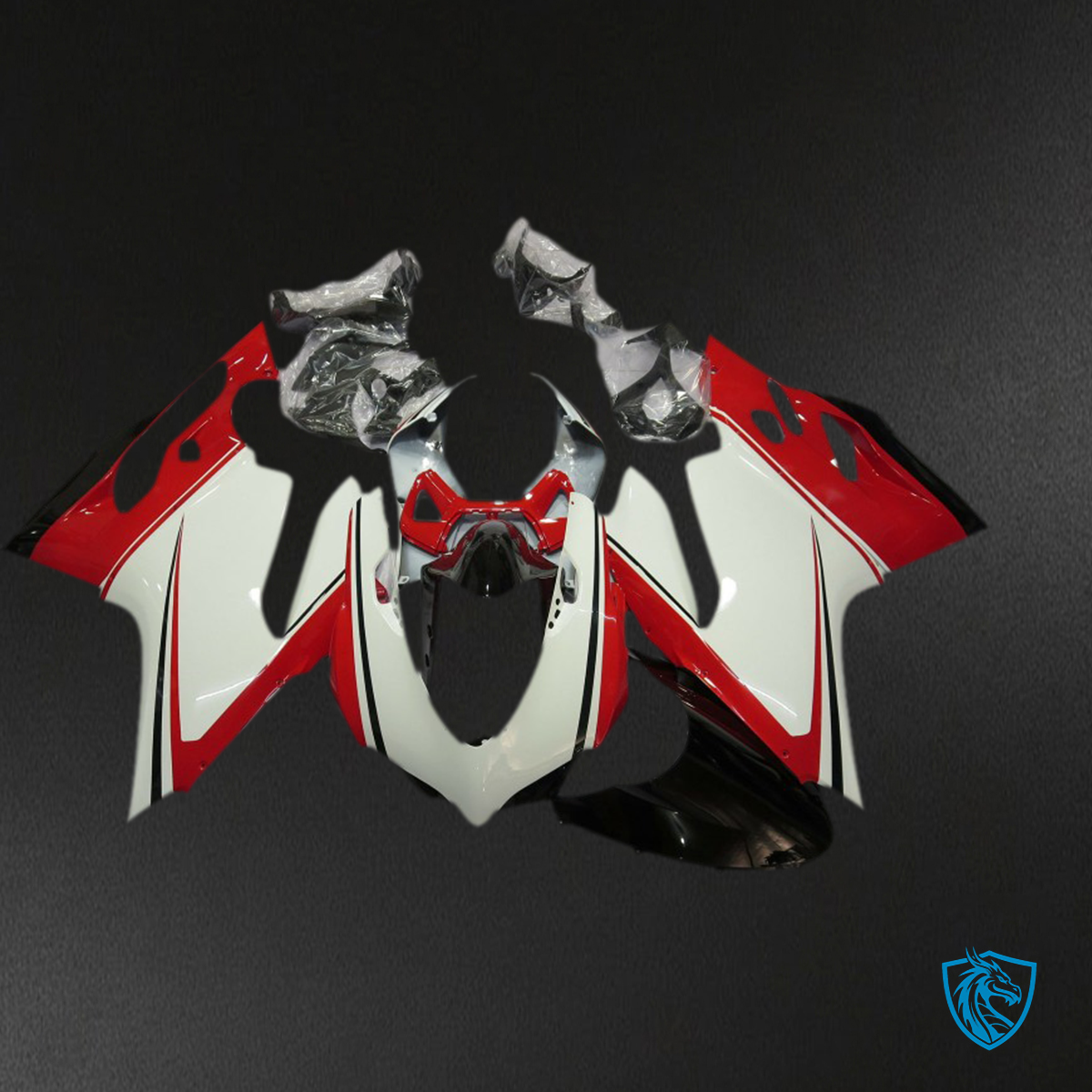 Ducati 1199 (2011-2014) Red & White Two-tone Motorcycle - Custom ABS Fairing Kit