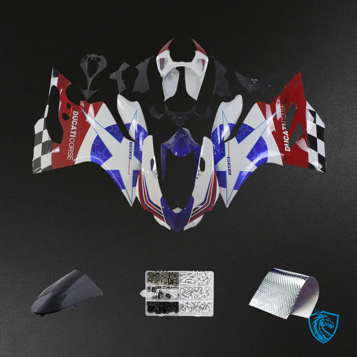 Ducati 1199 899 (2012-2015) Blue & Red - Fairing Kit