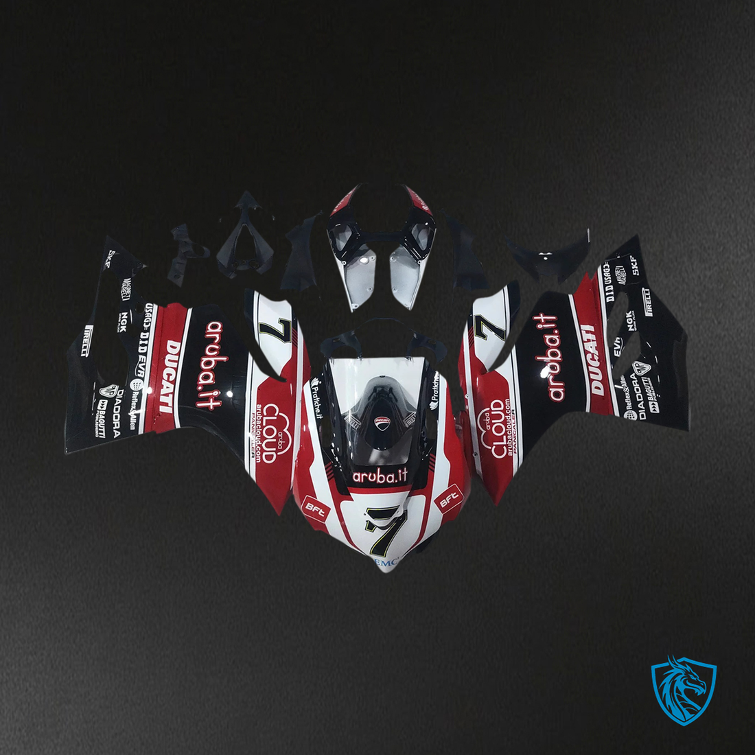 Ducati 1199 899 (2012-2015) Red & Black Logo - Fairing Kit