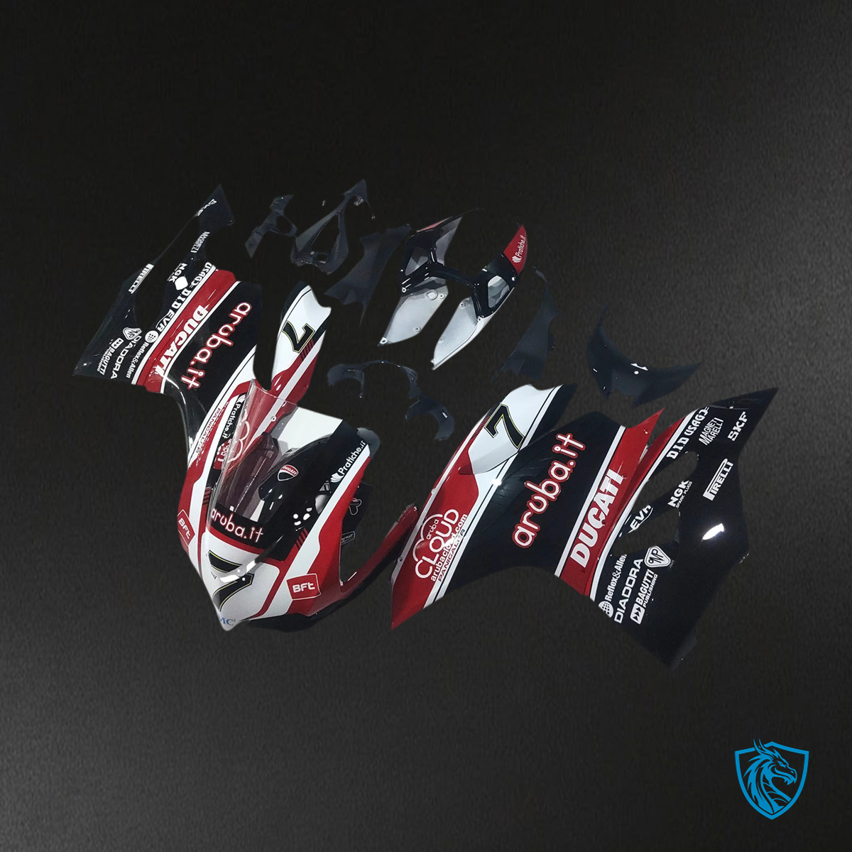 Ducati 1199 899 (2012-2015) Red & Black Logo - Fairing Kit