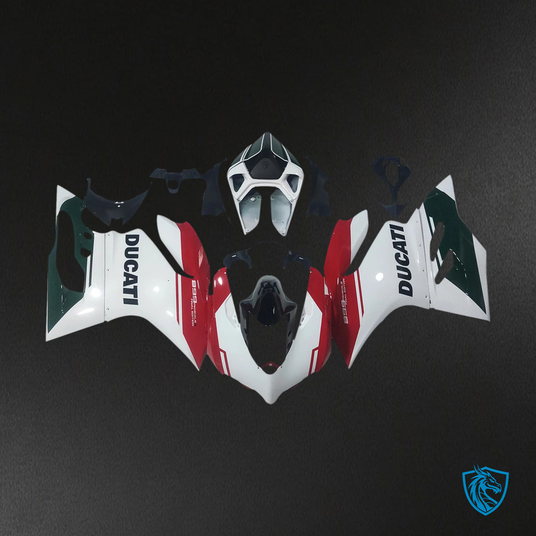 Ducati 1199 899 (2012-2015) White, Red & Green - Fairing Kit