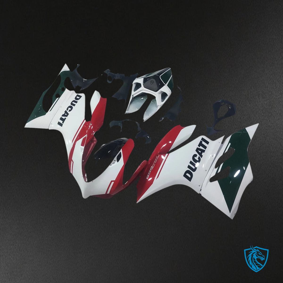 Ducati 1199 899 (2012-2015) White, Red & Green - Fairing Kit