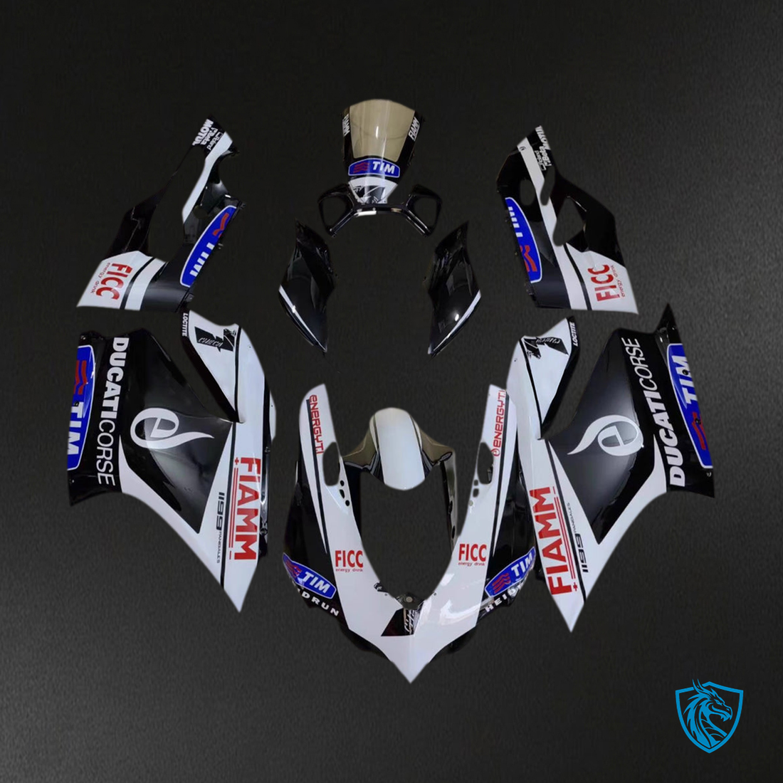 Ducati 1199 (2012-2015) Fairing Kit - White & Black - ABS Bodywork