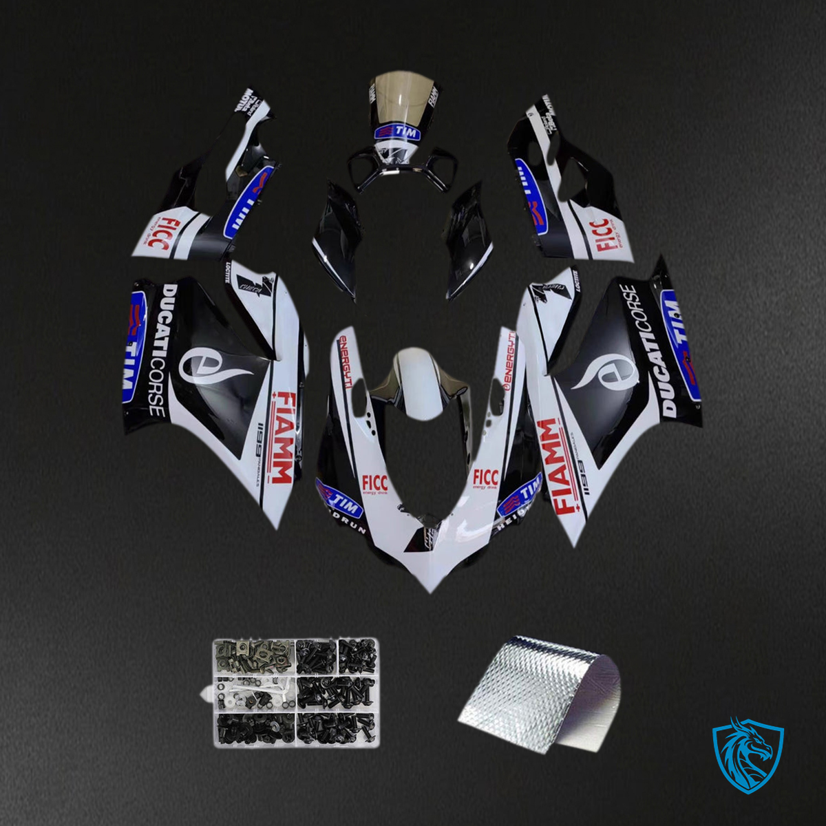 Ducati 1199 (2012-2015) Fairing Kit - White & Black - ABS Bodywork