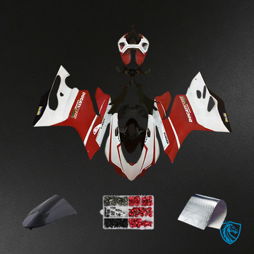 Ducati 1199 (2012-2015) Fairing Kit - Red, White & Black with Logo - ABS Bodywork