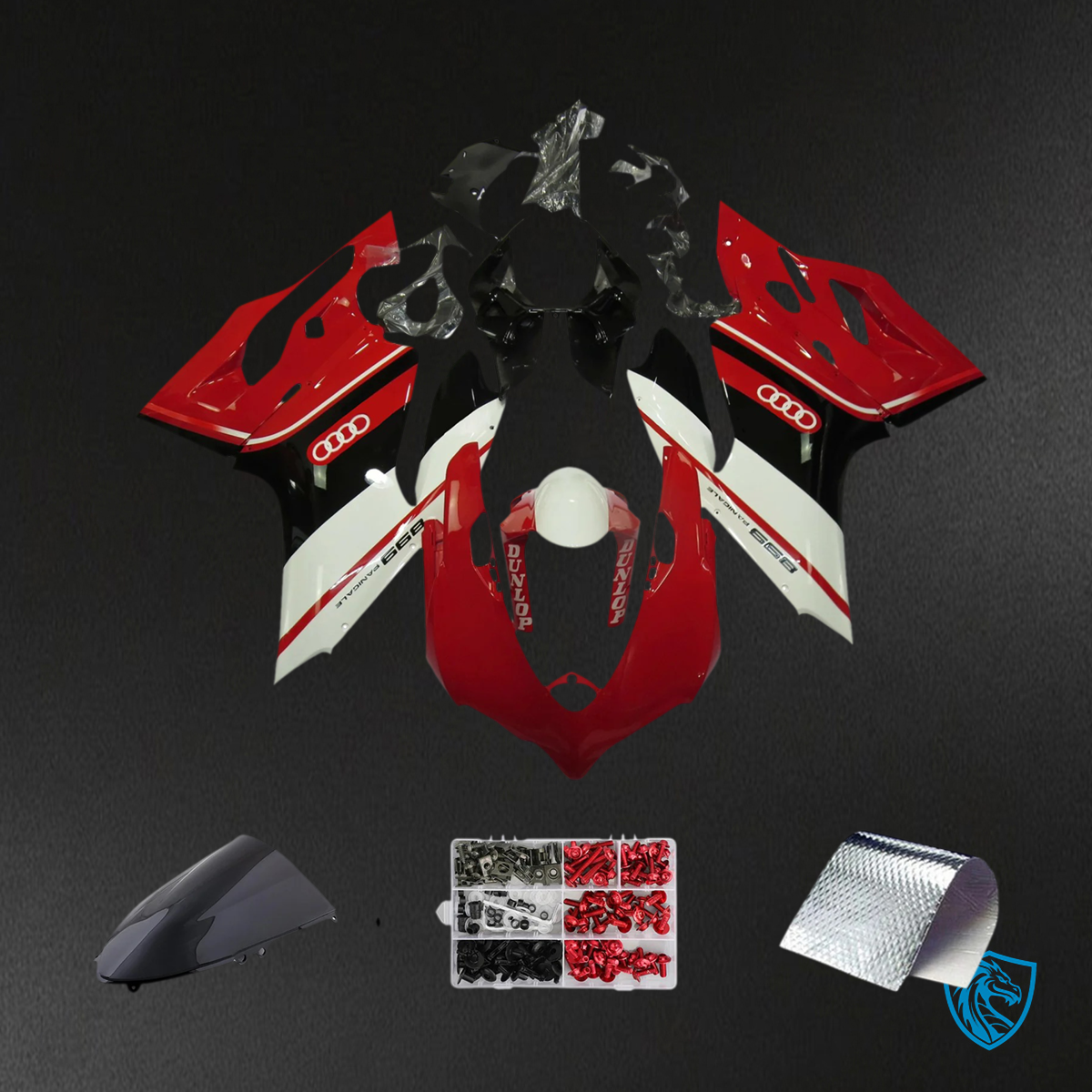 Ducati 1199 899 (2012-2015) Black, Red and White - Fairing Kit