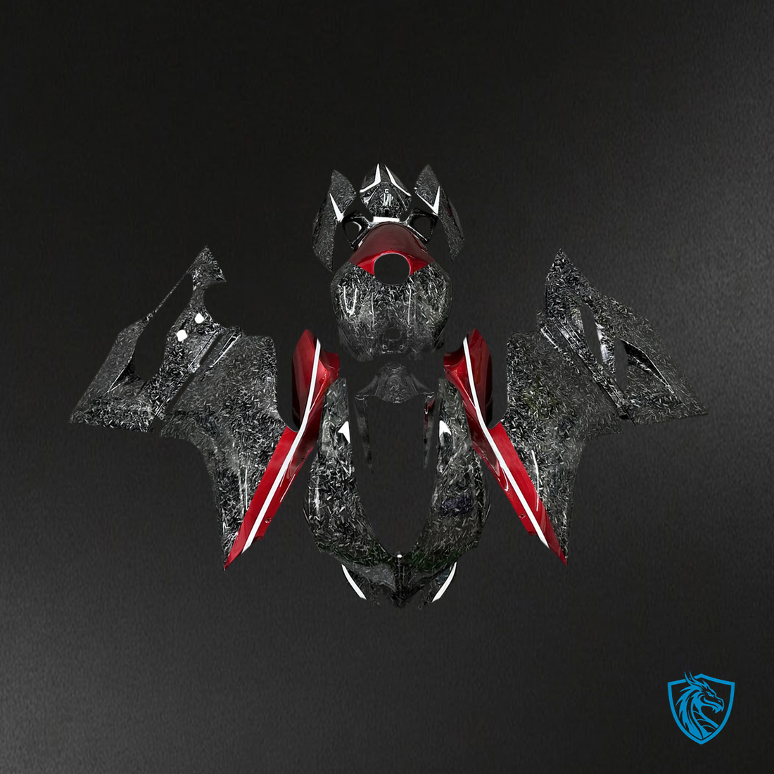 Ducati 1199 899 (2012-2015) Forged Carbon Fiber Patterns & Red - Fairing Kit