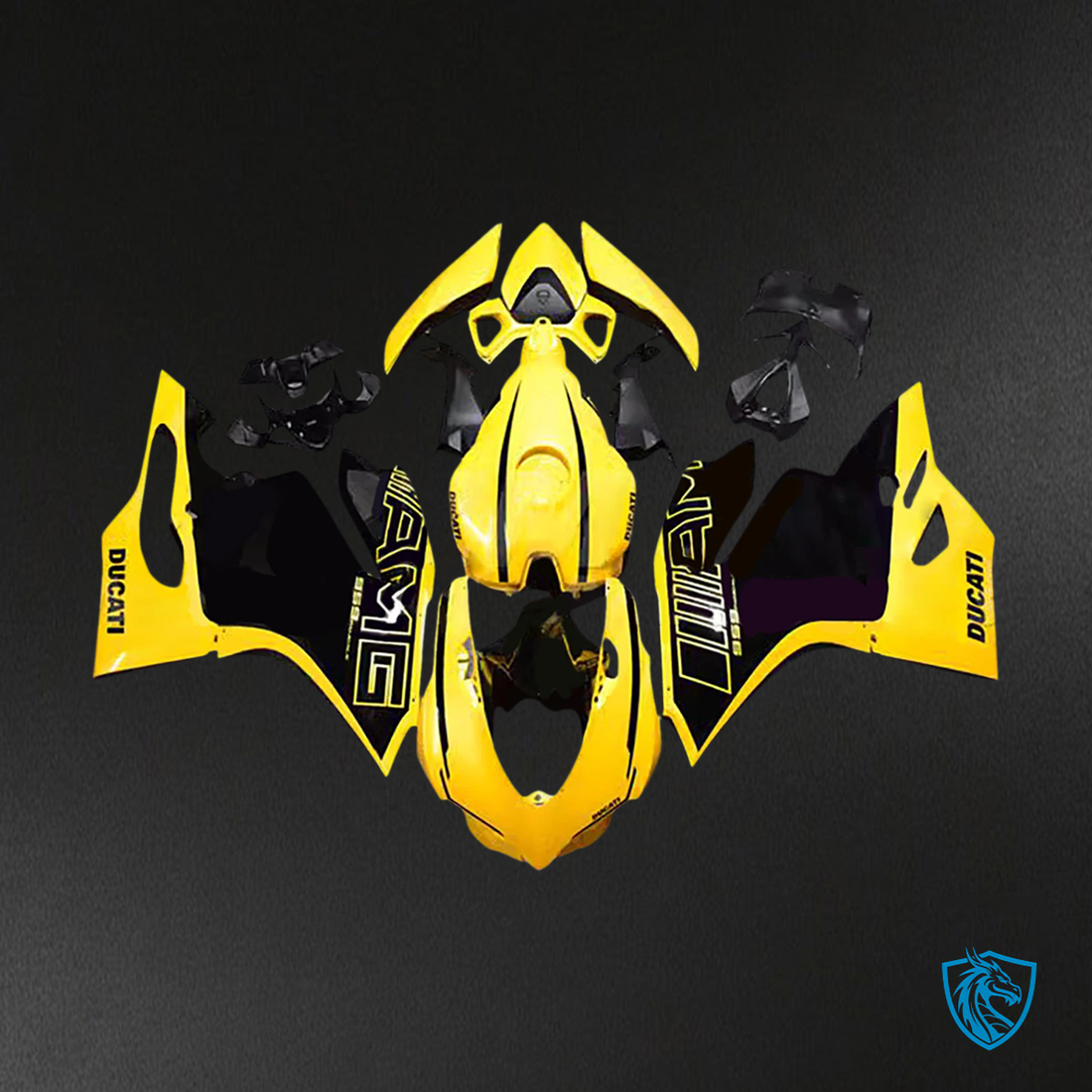 Ducati 1199 899 (2012-2015) Glossy Black & Yellow - Fairing Kit