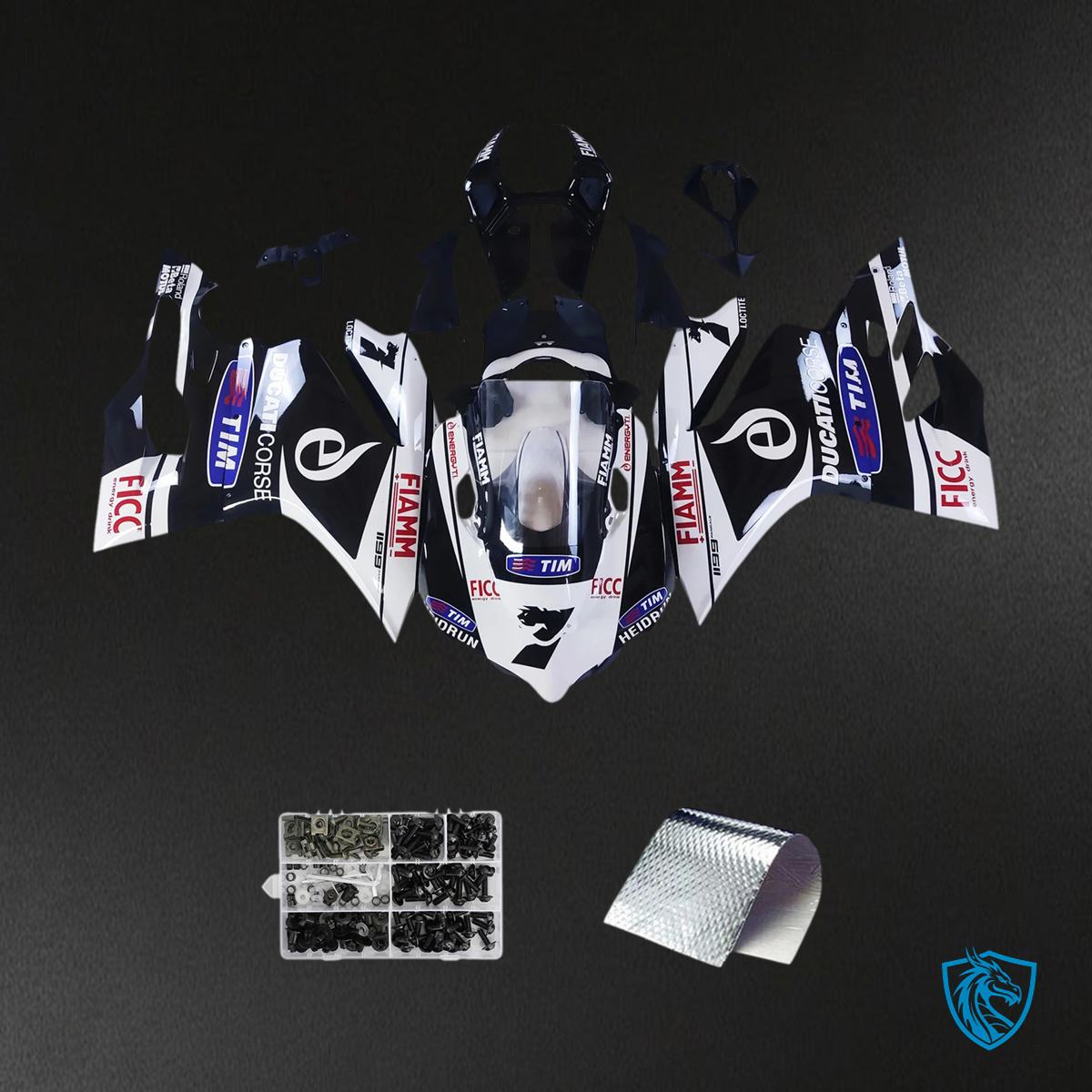 Ducati 1199 899 (2012–2015) White & Black - Fairing Kit