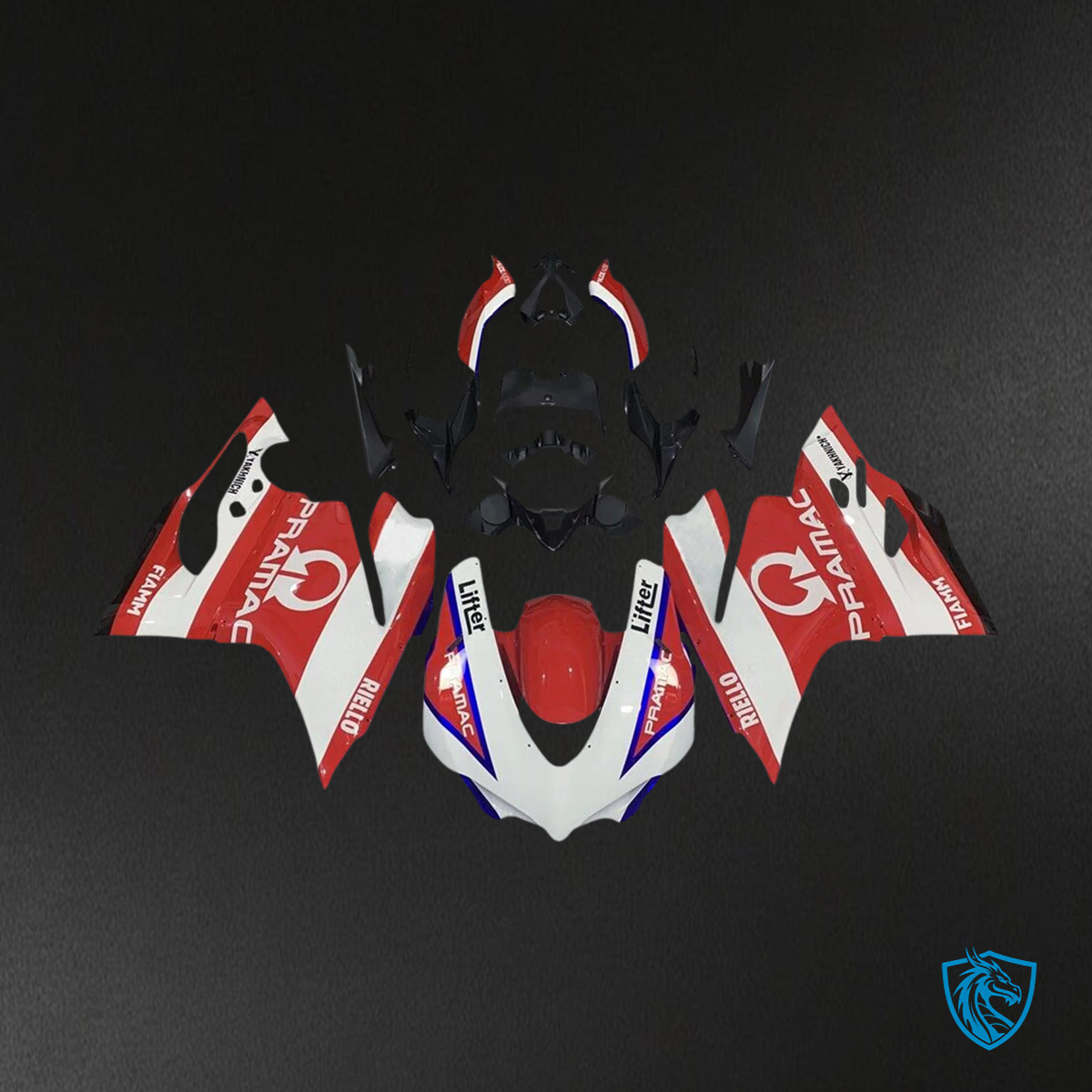 Ducati 1299 959 (2015-2020) Red and White Style 8 - Fairing Kit