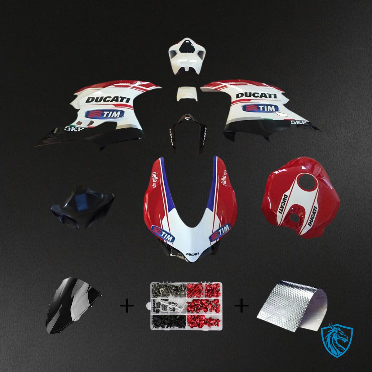 Ducati 1299 959 (2015–2020) Red & White Style 1 - Fairing Kit