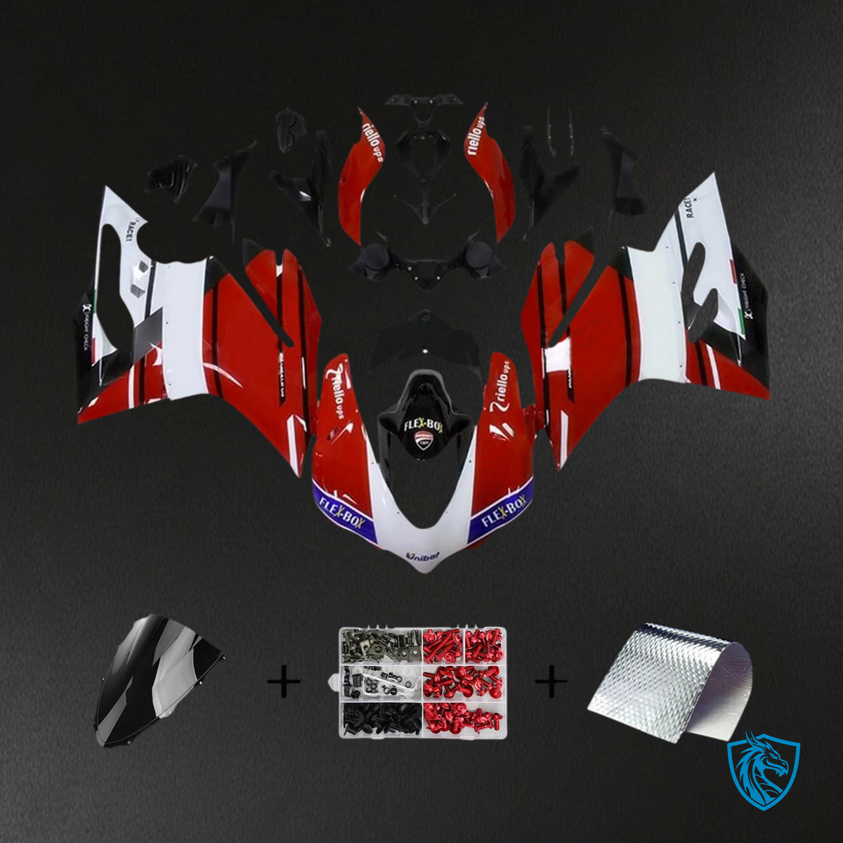 Ducati 1299 959 (2015–2020) Red & White Style 5 - Fairing Kit