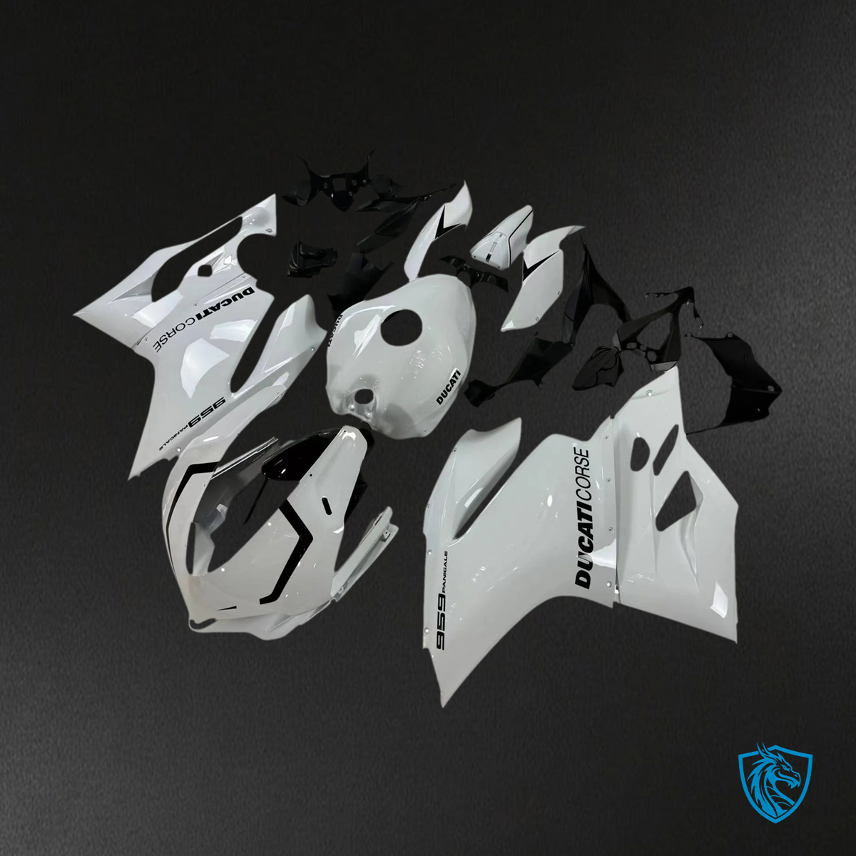 Ducati 1299 959 (2015–2020) White with Black - Fairing Kit