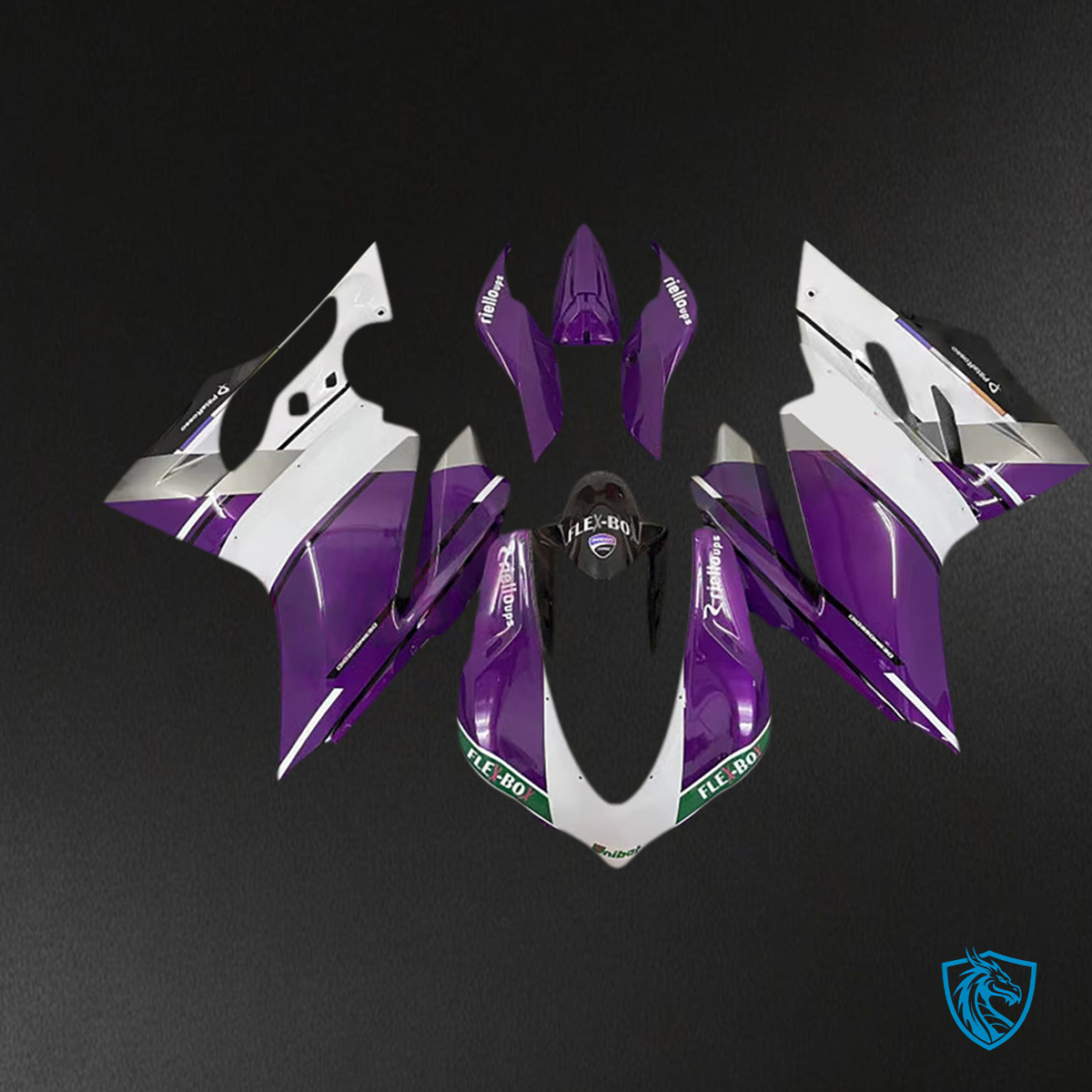 Ducati 1299 (2015-2020) Fairing Kit - Purple and White - ABS Bodywork