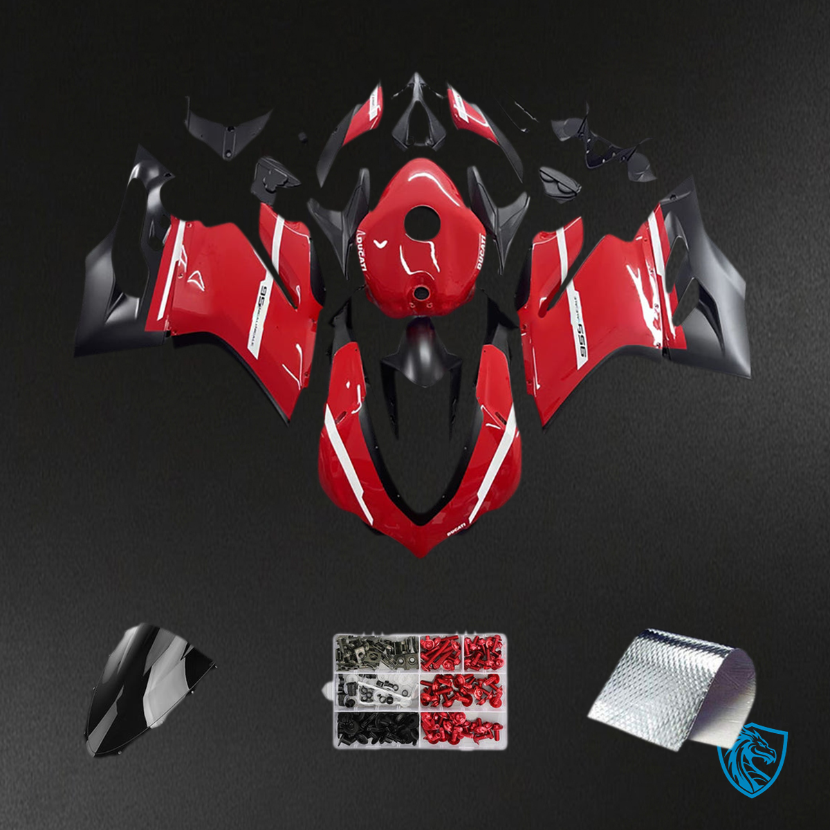 Ducati 1299 (2015-2020) Fairing Kit - Red & Matte Black - ABS Bodywork