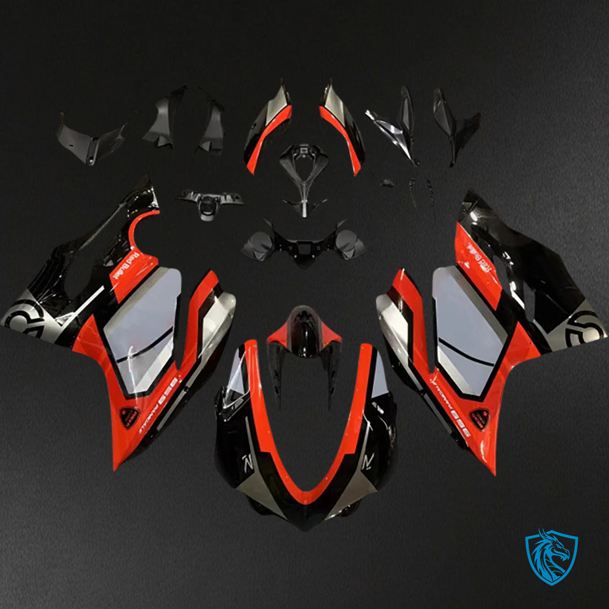 Ducati 1299 959 (2015-2020) Gray, Black & Red - Fairing Kit
