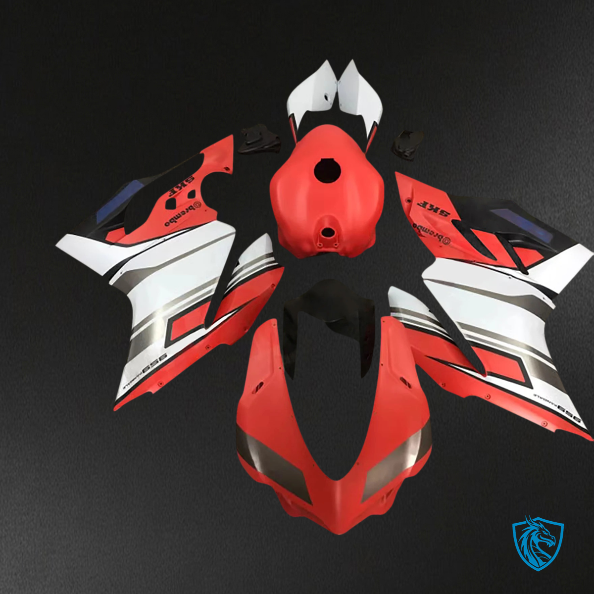 Ducati 1299 959 (2015-2020) Gray, Black, Red & White - Fairing Kit