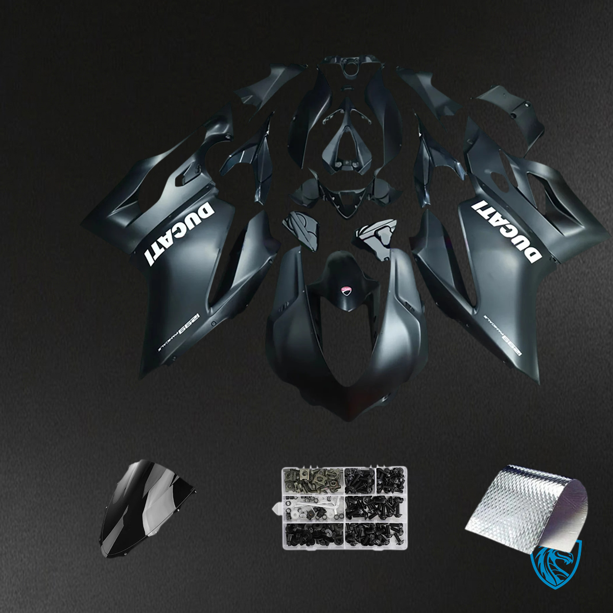 Ducati 1299 959 (2015-2020) Matte Black and White - Fairing Kit