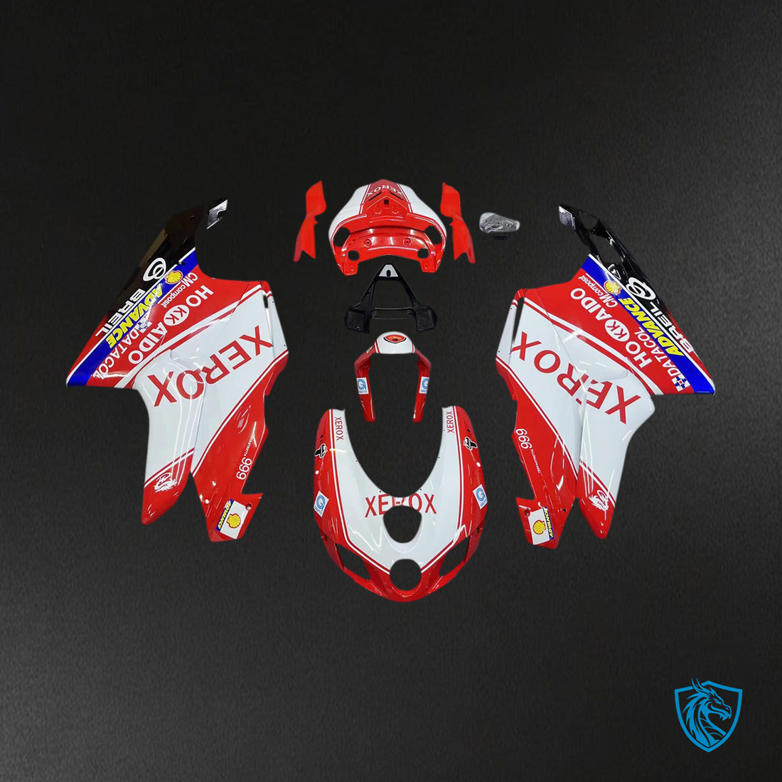 Ducati 999 749 (2005-2006) - Fairing Kit - Red Mix White - ABS Bodywork