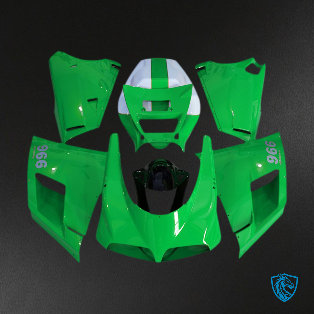 Ducati 748 996 748 916 998 (1993-2005) Glossy Green Motorcycle Fairings Kit - Aftermarket ABS Bodywork