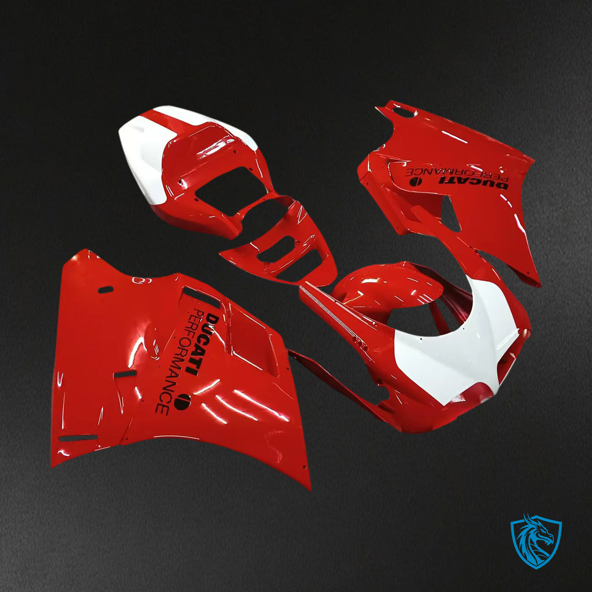Ducati 748 916 996 998 (1996-2002) Fairing Kit - Glossy Red & White - ABS Bodywork