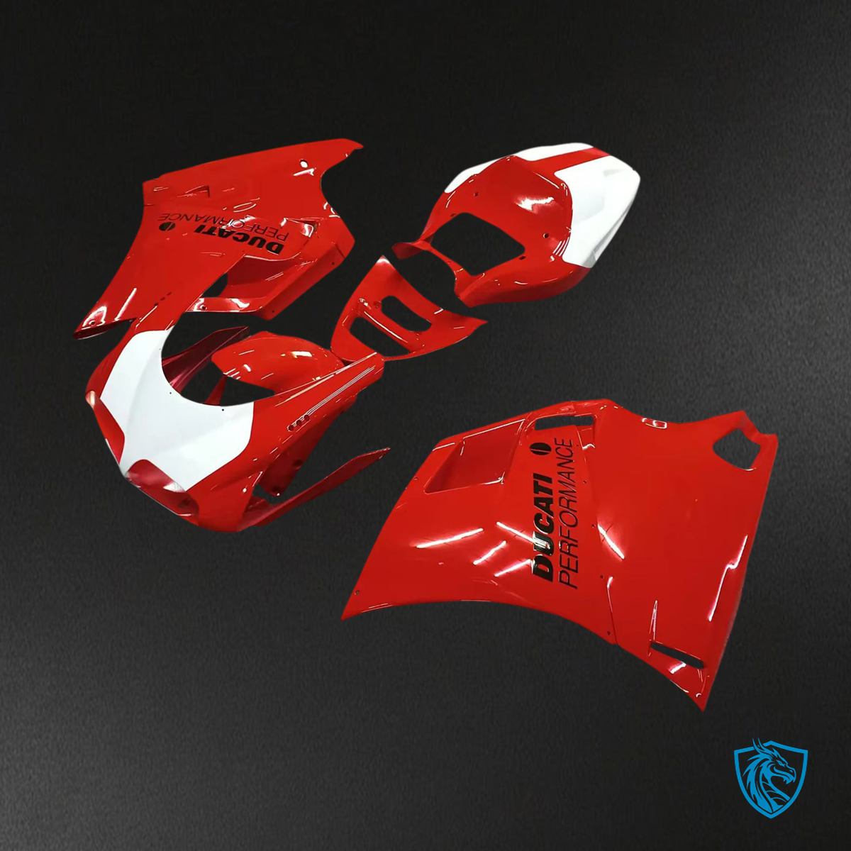 Ducati 748 916 996 998 (1996-2002) Fairing Kit - Glossy Red & White - ABS Bodywork