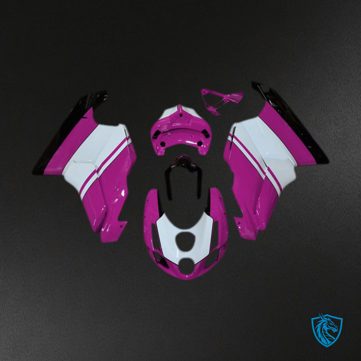 Ducati 749 999 (2003-2004) Gloss Pink & White Motorcycle Fairings Kit | ABS Bodywork