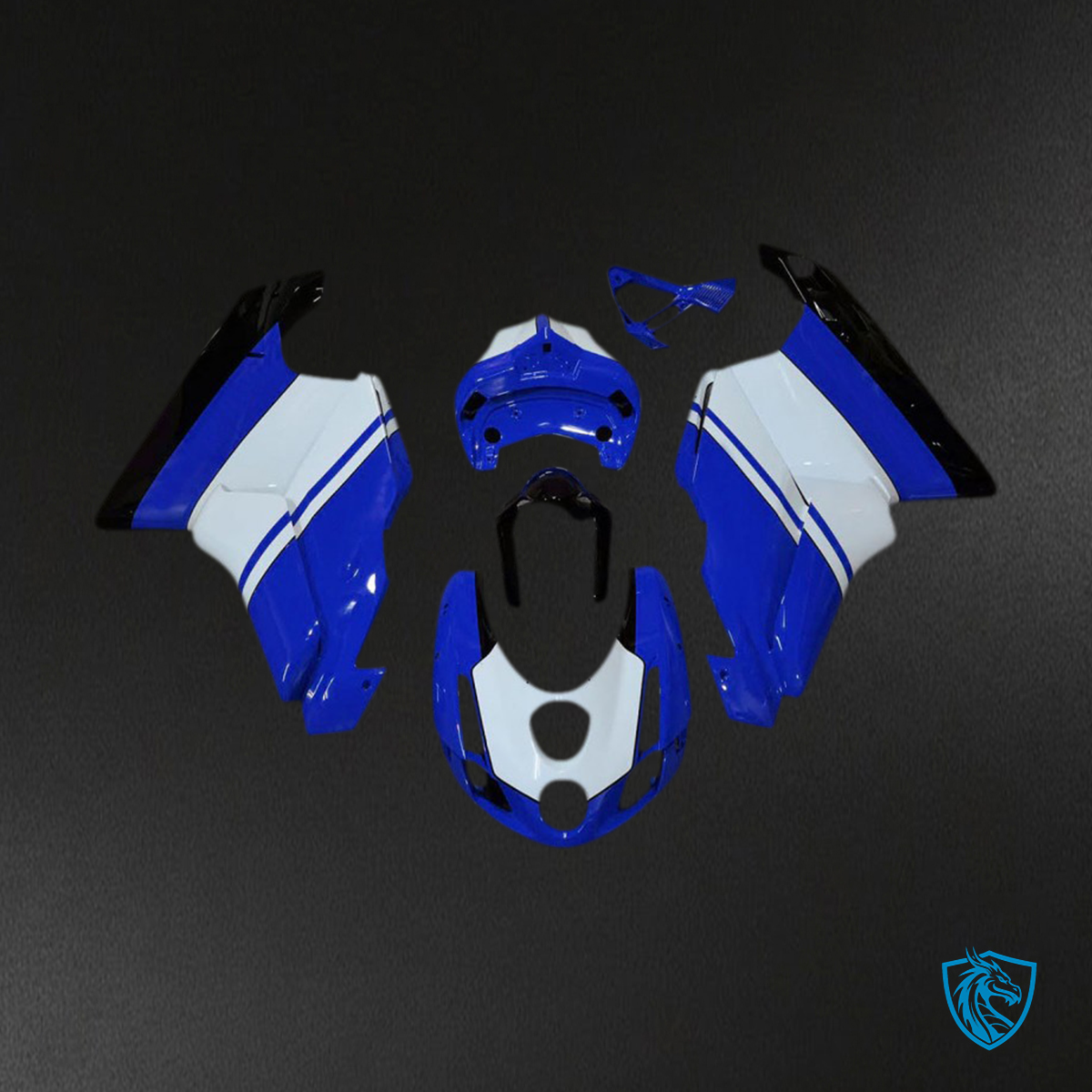 Ducati 749 999 (2003-2004) Glossy Blue & White Motorcycle - Custom ABS Fairing Kit