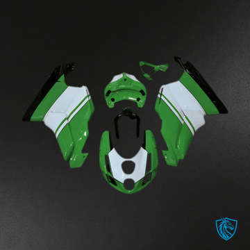 Ducati 749 999 (2003-2004) Glossy Green & White Motorcycle Fairings Kit - Aftermarket ABS Bodywork