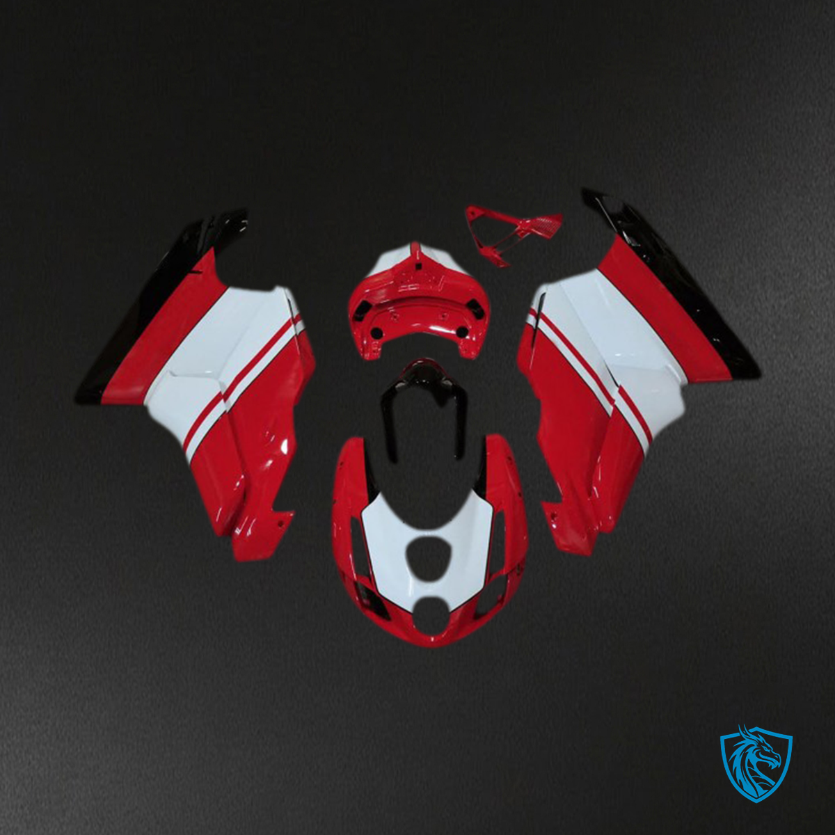 Ducati 749 999 (2003-2004) Red Gloss & White - MERGEment Motorcycle Fairings Kit