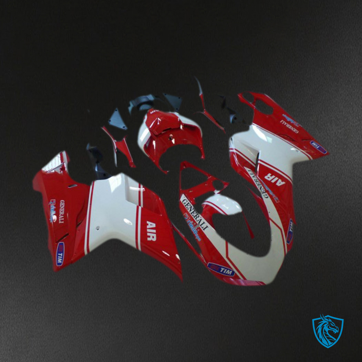 Ducati 848 1098 1198 (2007-2014) Air Red & White - MERGEment Motorcycle Fairings Kit