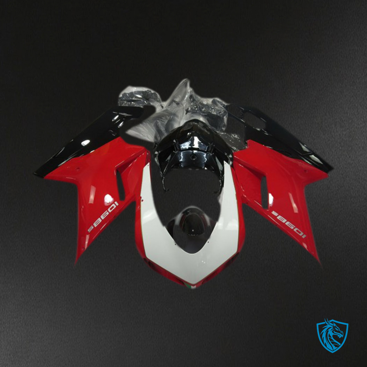 Ducati 848 1098 1198 (2007-2014) Black, Red & White 99 - MERGEment Motorcycle Fairings Kit
