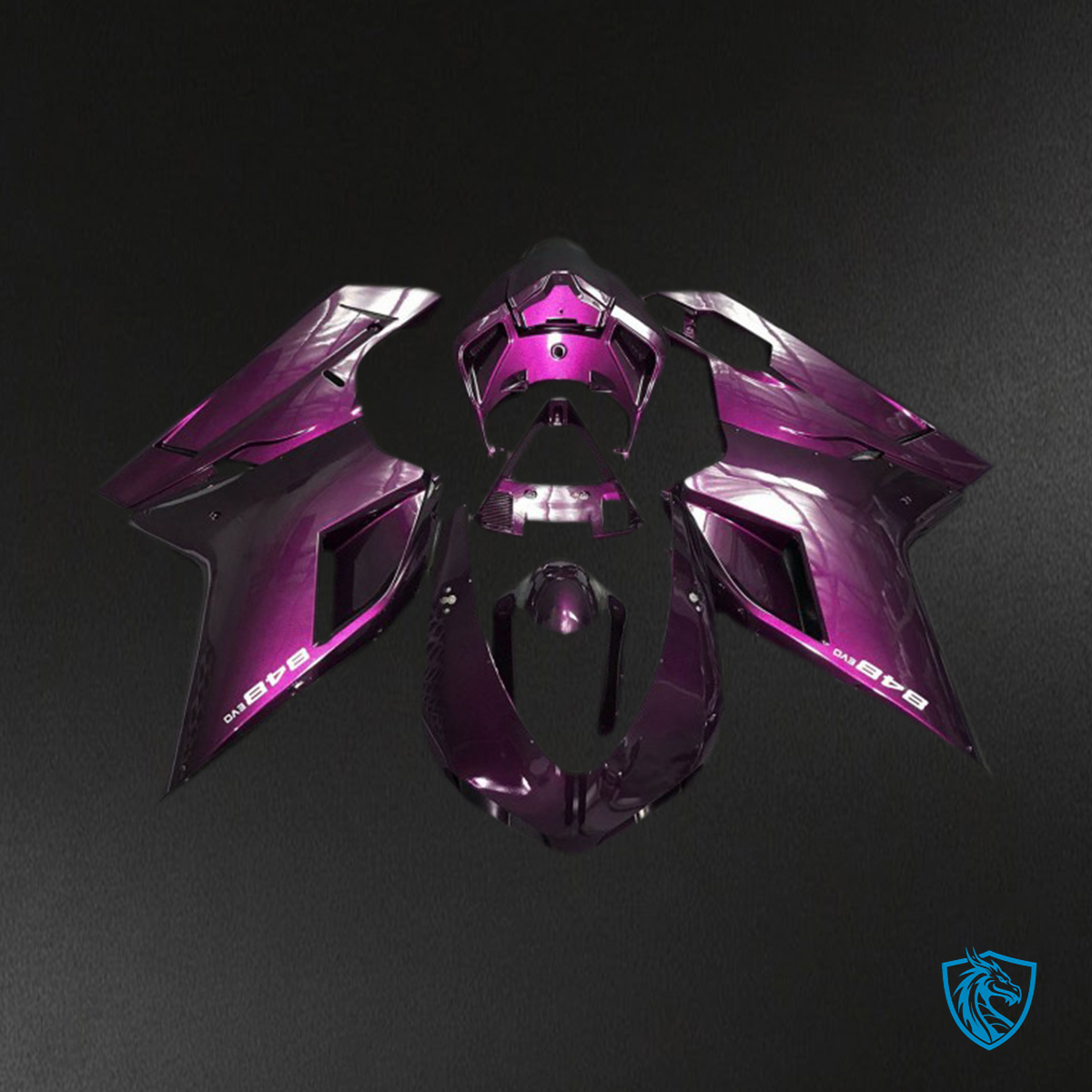 Ducati 848 1098 1198 (2007-2014) Dark Pink Motorcycle Fairings Kit | ABS Bodywork