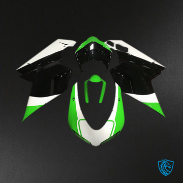 Ducati 848 1098 1198 (2007-2014) Glossy Green, White & Black - MERGEment Motorcycle Fairings Kit