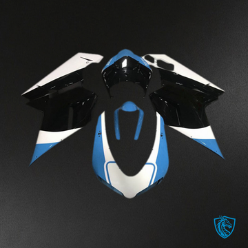 Ducati 848 1098 1198 (2007-2014) Glossy Light Blue, White & Black Fairings Kit - Aftermarket ABS Bodywork