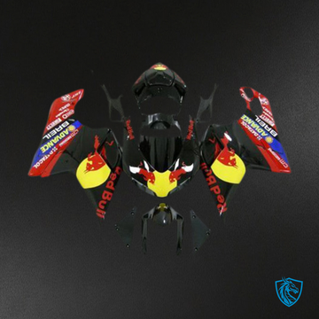 Ducati 848 1098 1198 (2007-2014) Black, Yellow & Red Bull Fairings Kit - Aftermarket ABS Bodywork
