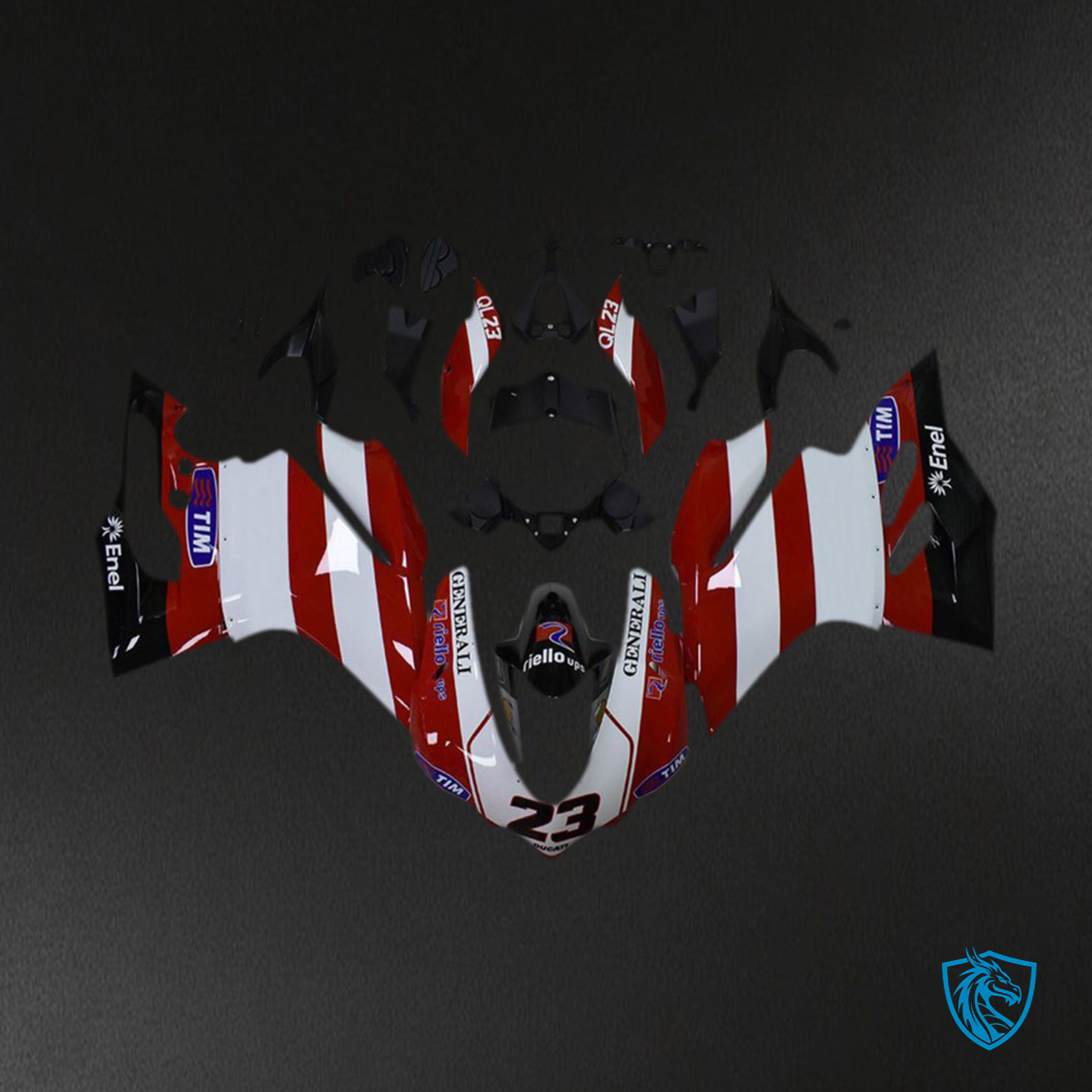 Ducati 959 1299 (2015-2017) 23 Red, White & Black - MERGEment Motorcycle Fairings Kit