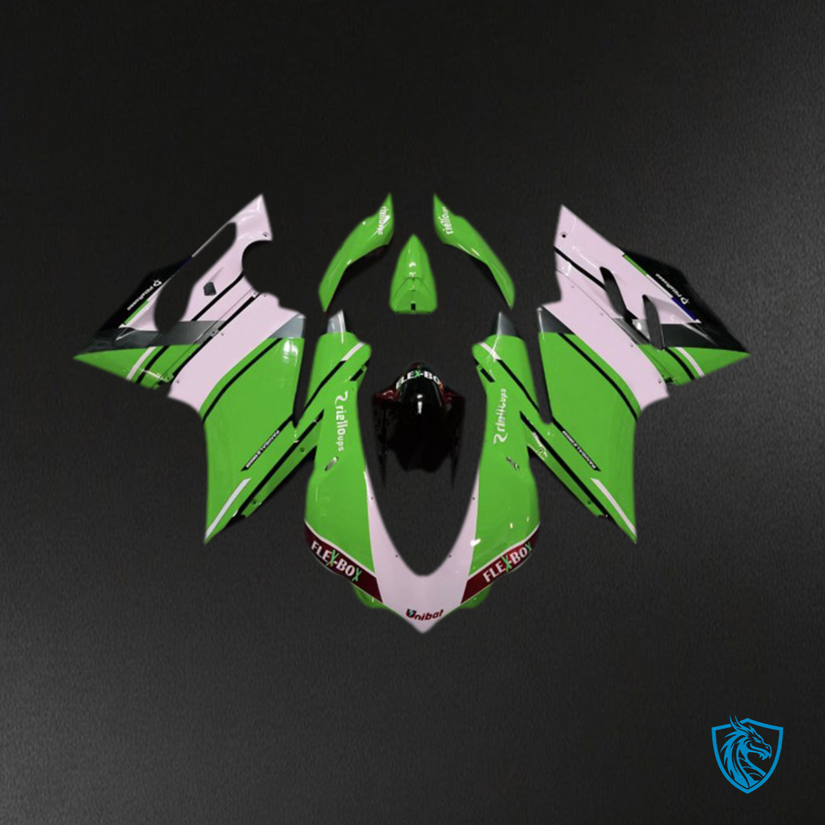 Ducati 959 1299 (2015-2017) Green & White OEM Style Motorcycle - Custom ABS Fairing Kit